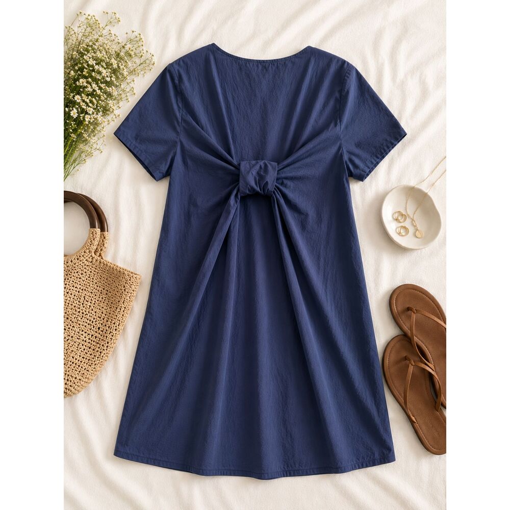 Vineyard Vines Blue Bow Back High-Low Dress Small Coastal Preppy Summer